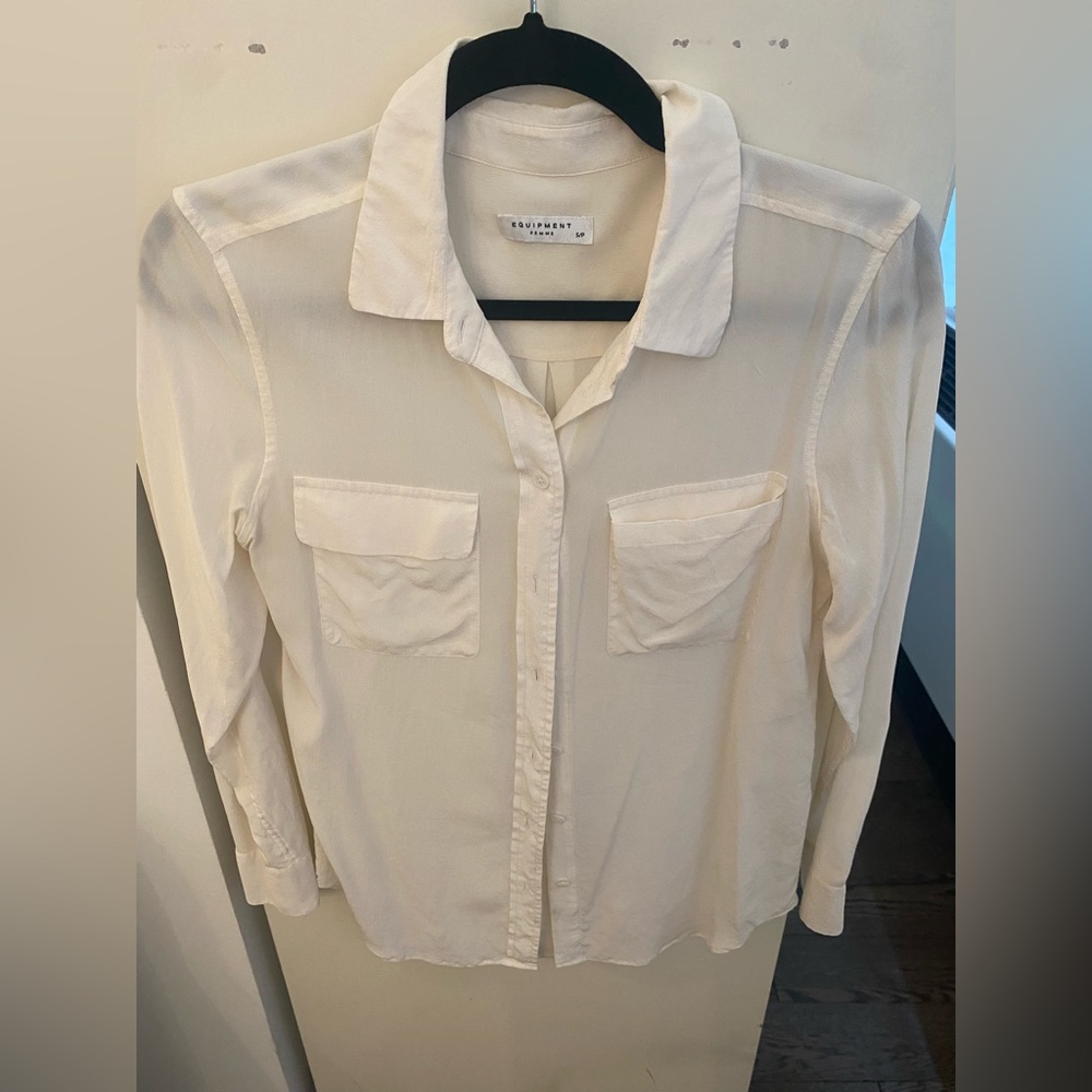 Equipment White Silk Blouse